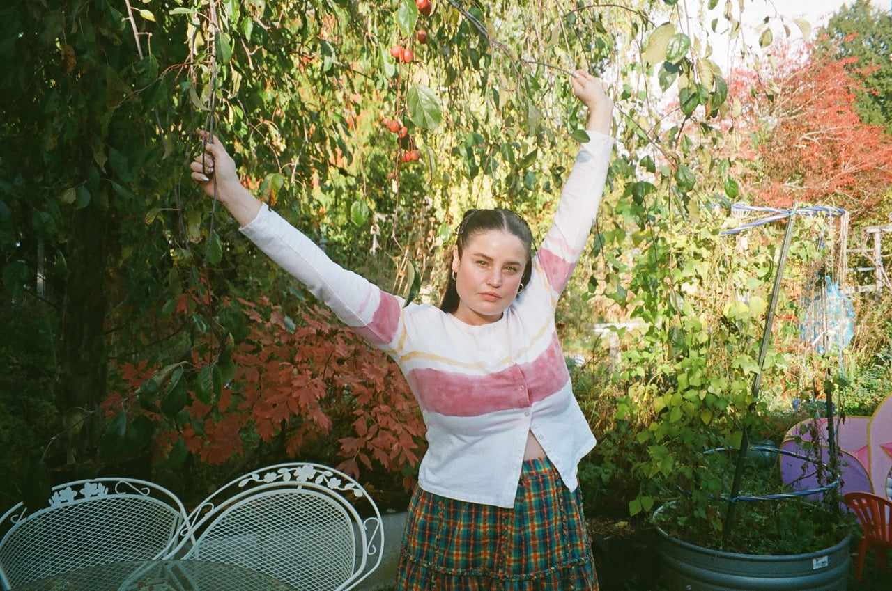 hand-painted cotton cardigan