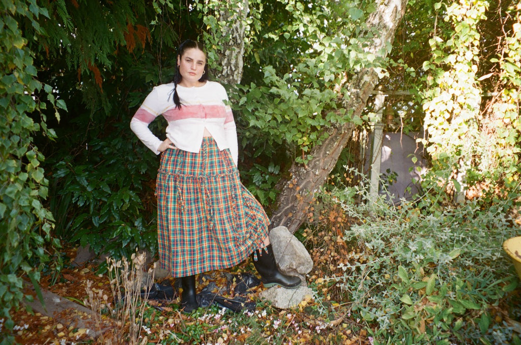 braided plaid skirt