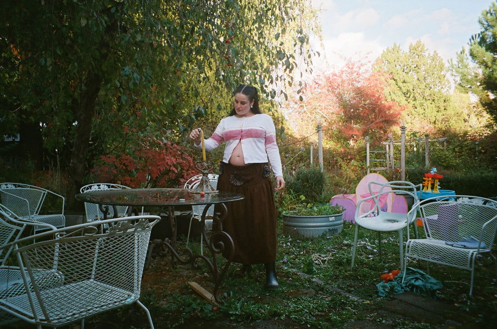 hand-painted cotton cardigan